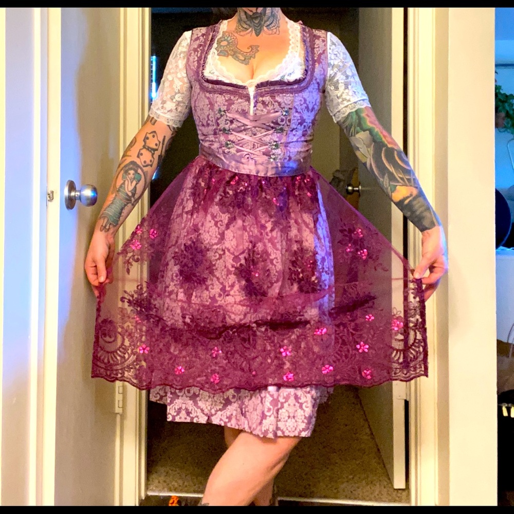size 8 Purple Dirndl Dress